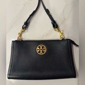 Tory Burch Black Carson Crossbody Bag with Gold Chain